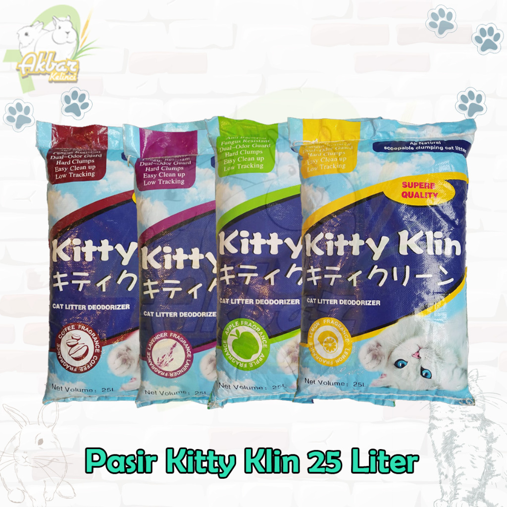 Pasir Kucing Gumpal Wangi KITTY KLIN Cat Litter 25 Liter 25L