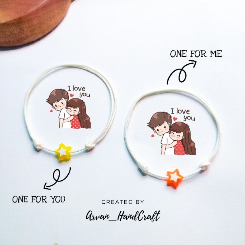 Gelang Couple Pasangan Model Bintang V.3 // Gelang Tali Persahabatan Bintang Model Simpul