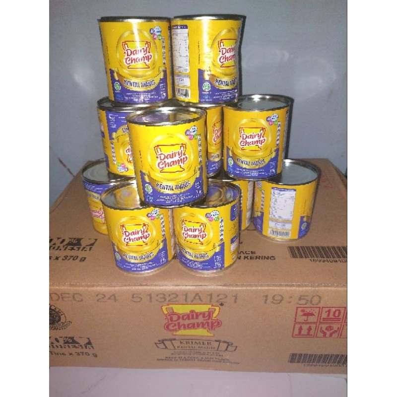 

susu dairy champ 370 gr 1 karton isi 48 kaleng