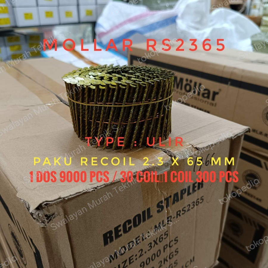 PAKU PALET PALLET RECOIL NAIL MOLLAR RS2365 2.3 x 65MM ULIR (per COIL)