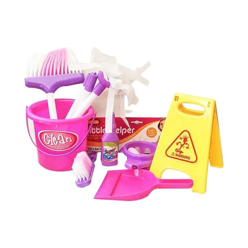 MC 01- Mainan EMBER KEBERSIHAN SAPU PEL - Little Helper / Mainan Anak Alat Kebersihan
