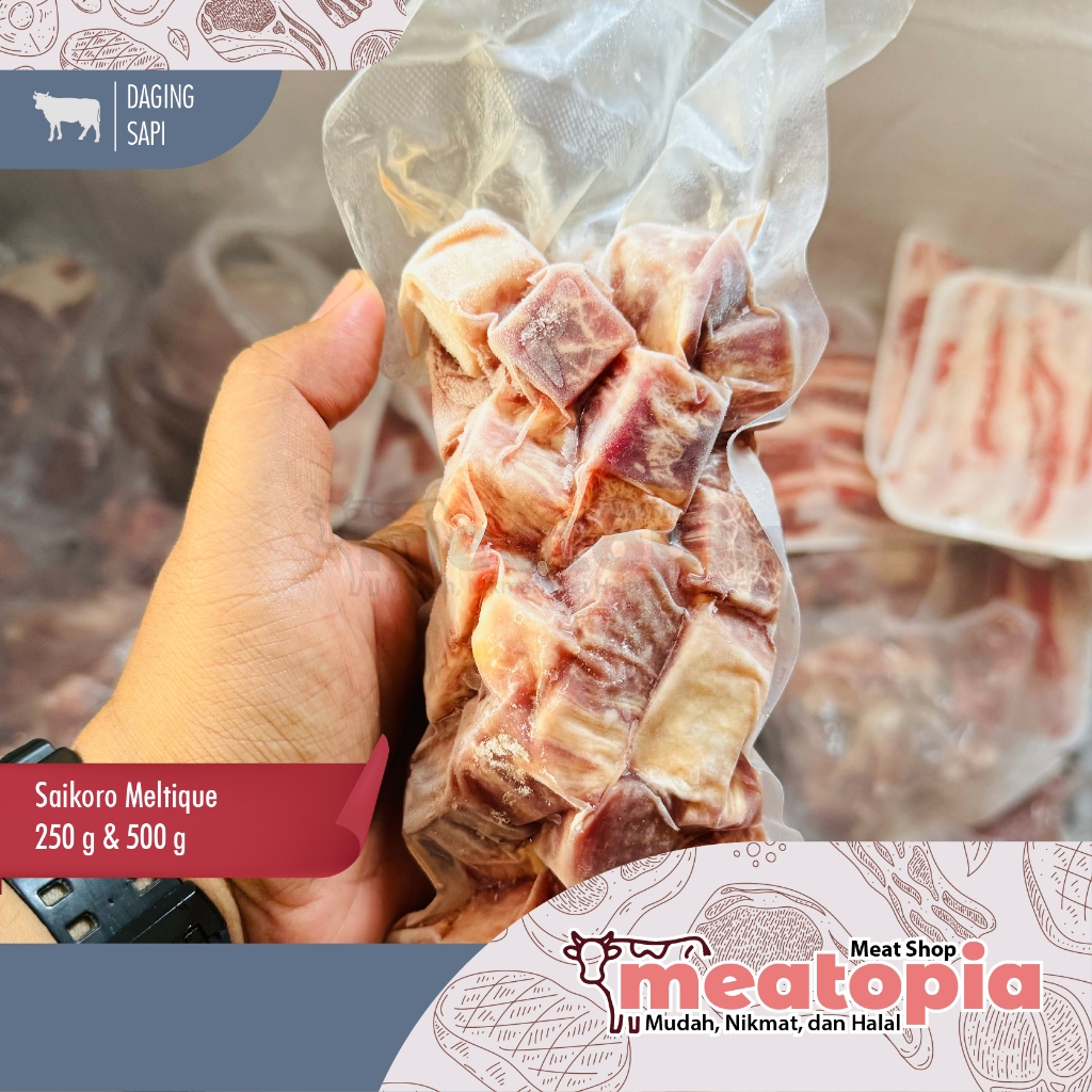 

Daging Sapi Saikoro Wagyu Meltique 250 gram & 500 gram