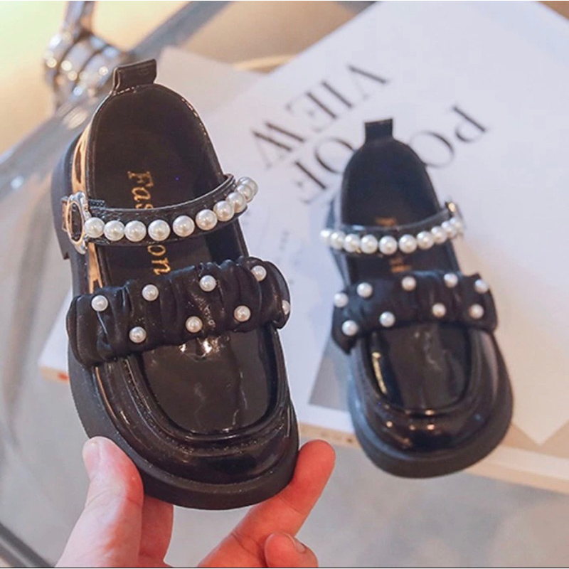 Sepatu Sekolah Anak Perempuan Black Pearl Import Murah (SS231) / Sepatu Sekolah anak Cewe Hitam