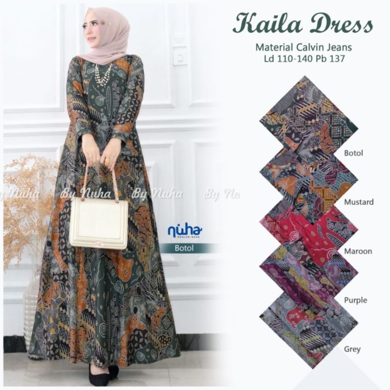 GAMIS CALVIN JEANS JUMBO  MOTIF BATIK KEIRA MAXY ELLORA