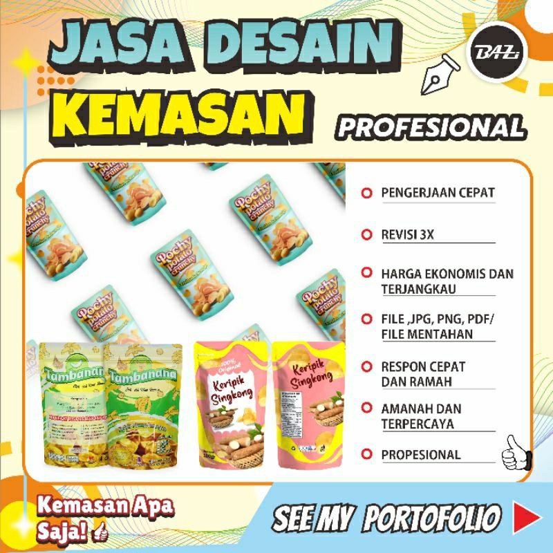 JASA DESAIN KEMASAN MAKANAN/STANDING POUCH MURAH MERIAH