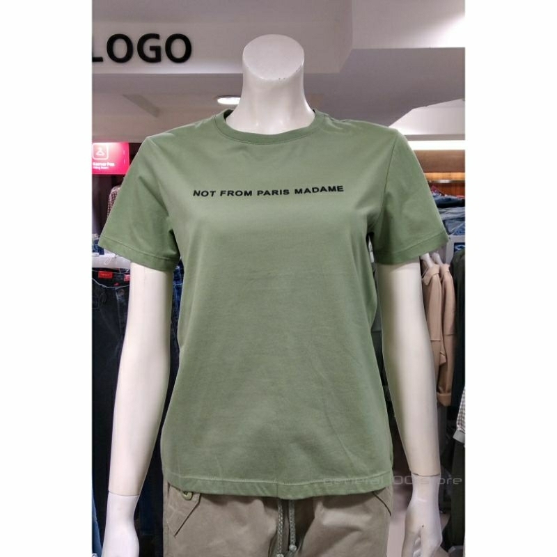 LOGO JEANS - Kaos Wanita Logo Jeans Original Kaos Wanita Warna Sage