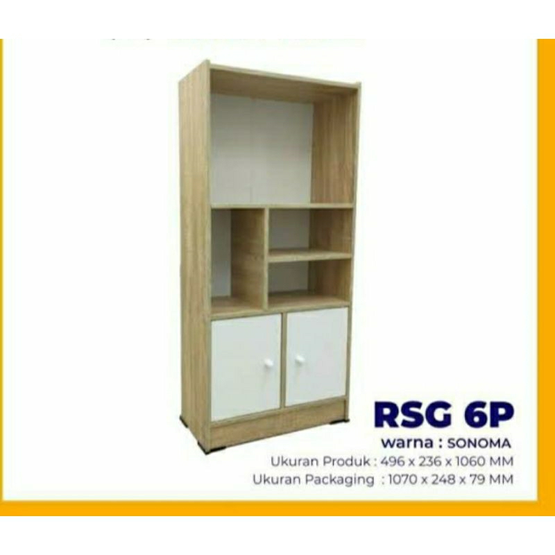 Rak buku serbaguna 6SUSUN+2pintu rak buku/DOCUMENT