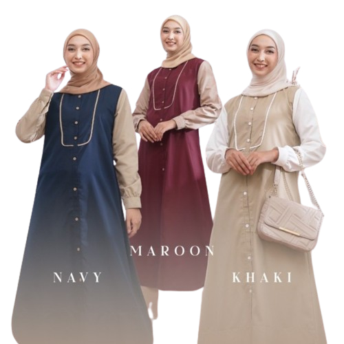 Gamis Wanita Dewasa Nibra's NBC 023 Terbaru di Shopee
