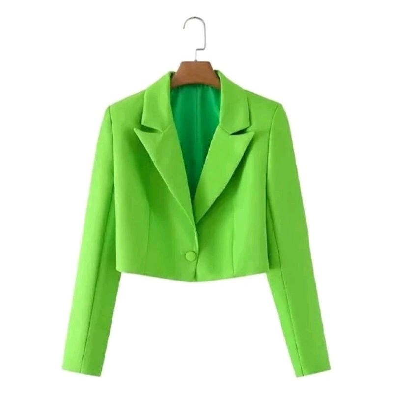 Blazer crop wanita korean style, jas wanita kekinian