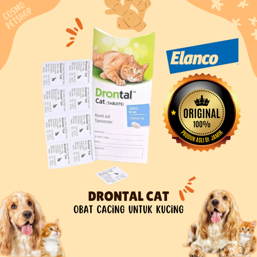 DRONTAL Original Obat Cacing Kucing DRONTAL CAT 1 tablet