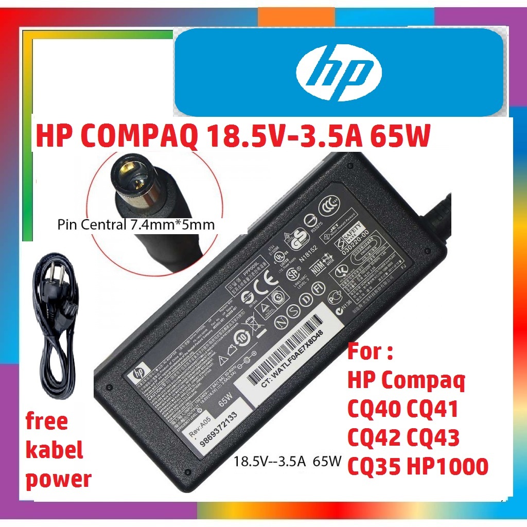 Adaptor Charger Cas  Casan Laptop  HP Compaq CQ40 CQ41 CQ42 CQ43 CQ35 HP1000 Original