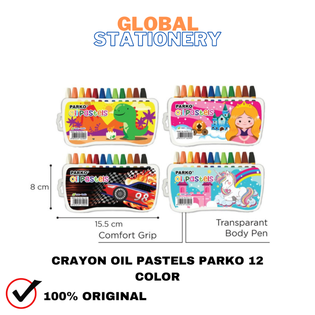 

CRAYON OIL PASTELS CRAYON MINYAK PENSIL WARNA PARKO 12C 12 WARNA