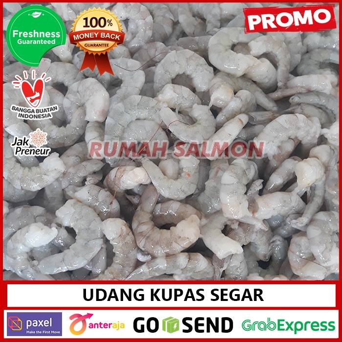 

Udang Kupas Vaname FRESH / UDANG KUPAS SEGAR (tanpa kulit) BERSIH / Udang Vannamei Seafood