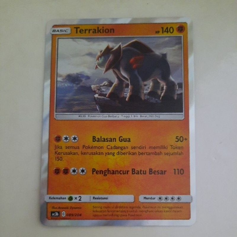 Kartu Pokemon Terrakion ac3b basic holo foil tcg