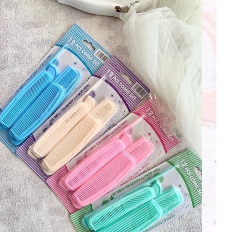 Sisir Comb Set - PAKET SISIR RAMBUT ISI 12