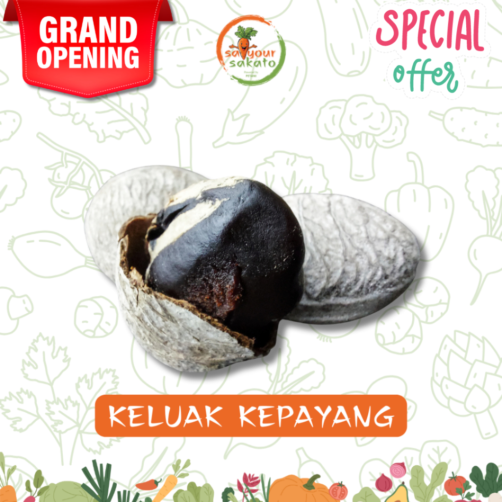 

Keluwek Kluwak Picung Kepayang Rawon 250gr Saiyour Sakato