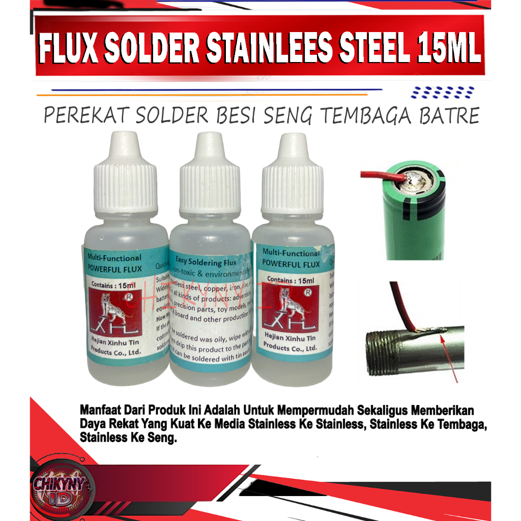 FLUX SOLDER 15ML FLUX PEREKAT BESI NIKEL TEMBAGA BATRAI