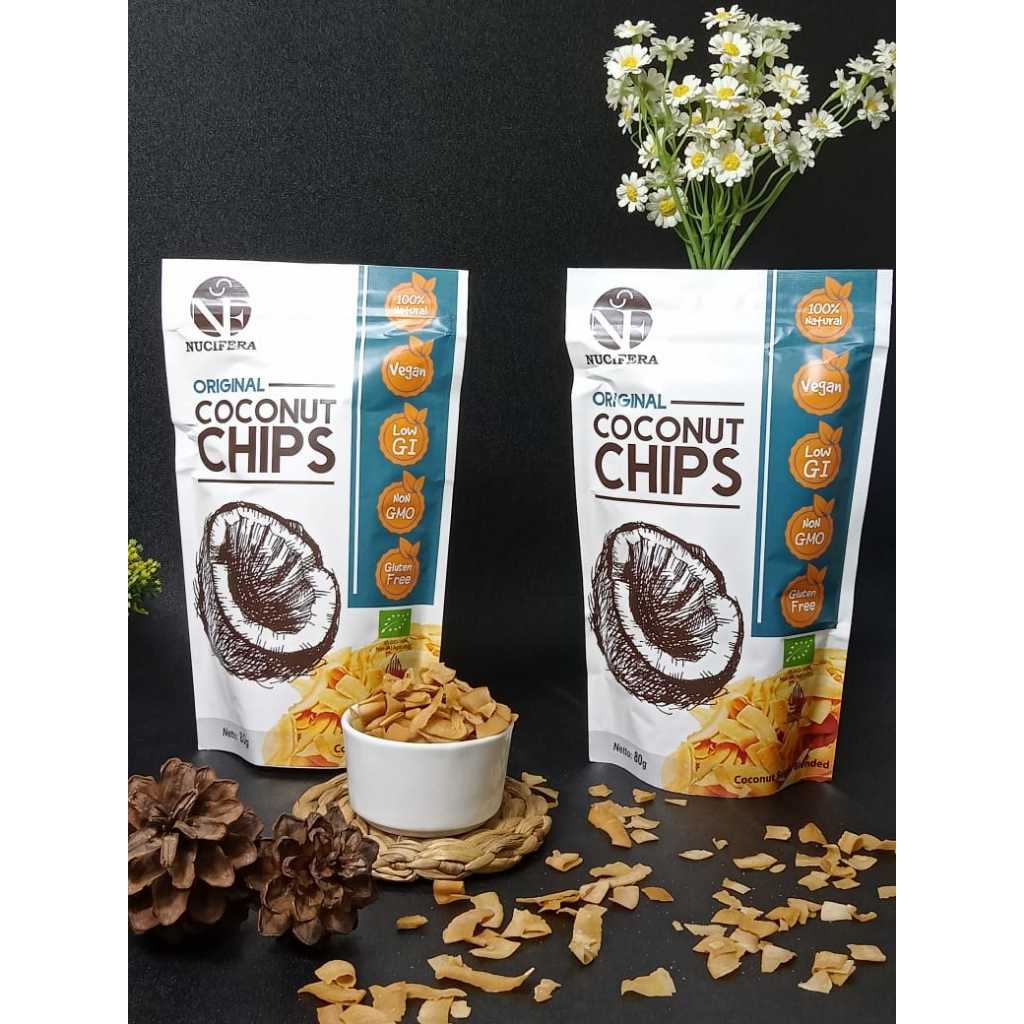 

NUCIFERA Coconut Chips | Keripik Kelapa (Cemilan Sehat) 80gr