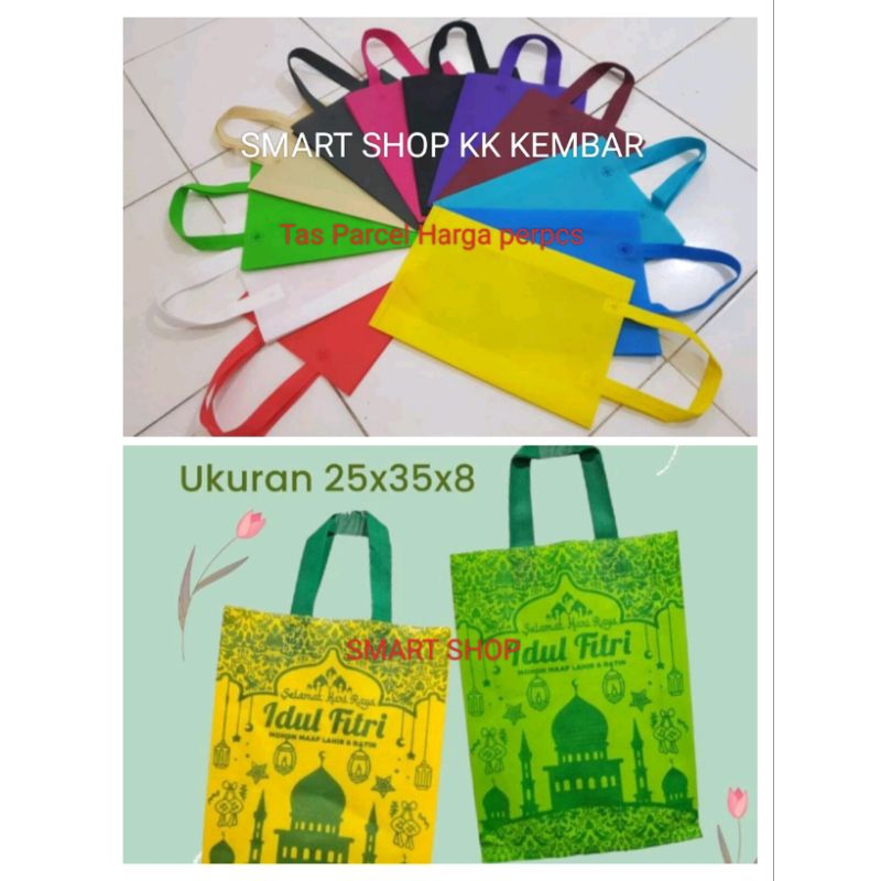 

1pcs Goodie Bag Handle SMALL SIZE uk 20x25x8 polos dan uk 25×35×8 edisi lebaran / Tas Spunbond