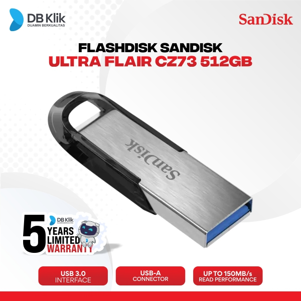 Flashdisk SanDisk Ultra Flair CZ73 512GB Usb 3.0 Metal SDCZ73-512G-G46