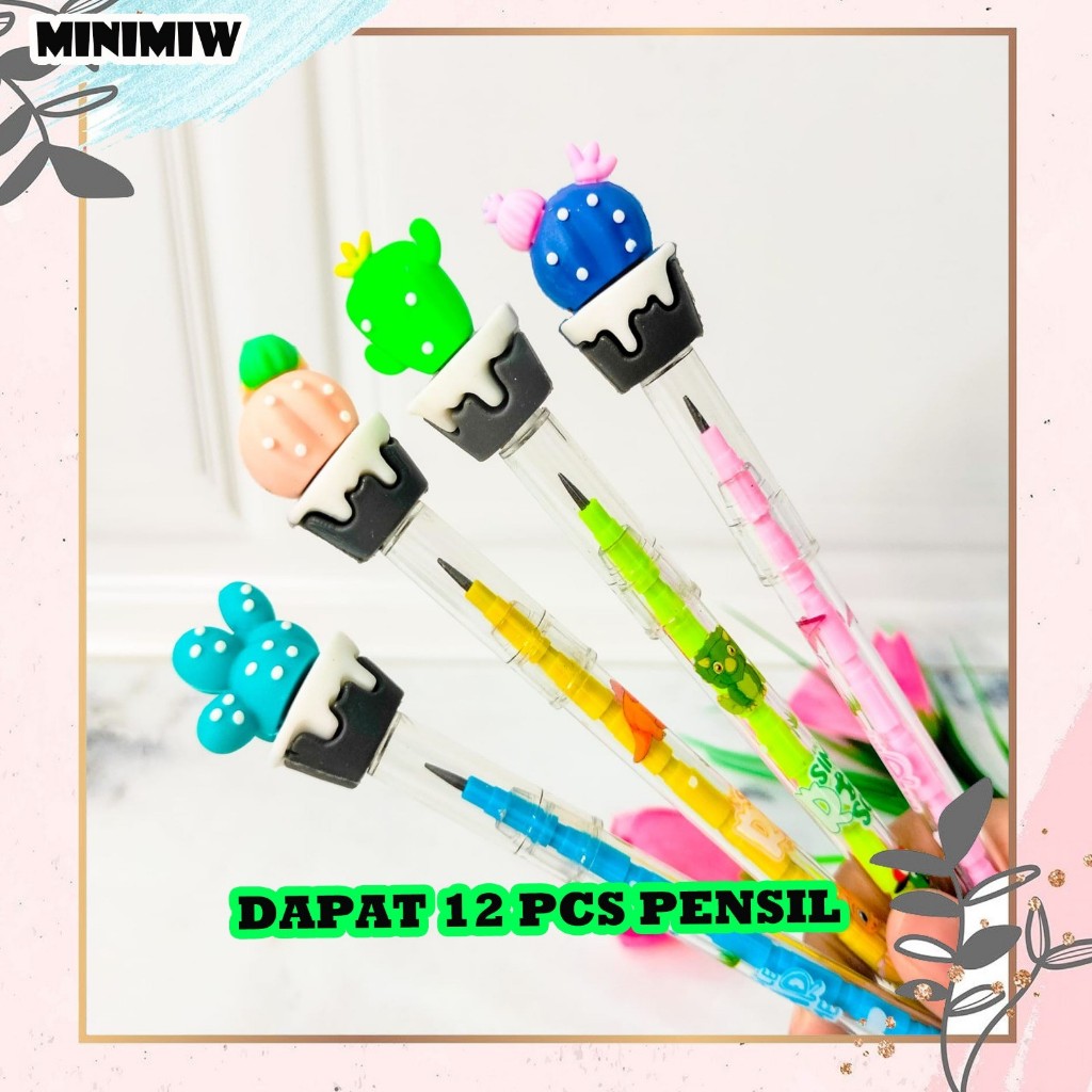

SELUSIN (12 PCS) PENSIL SUSUN KAKTUS PS-1201 BENSIA PELURU REFILL BISA ISI ULANG KARAKTER UNIK MURAH PENCIL ALAT TULIS KANTOR SEKOLAH MURAH TERMURAH COD BY MINIMIW