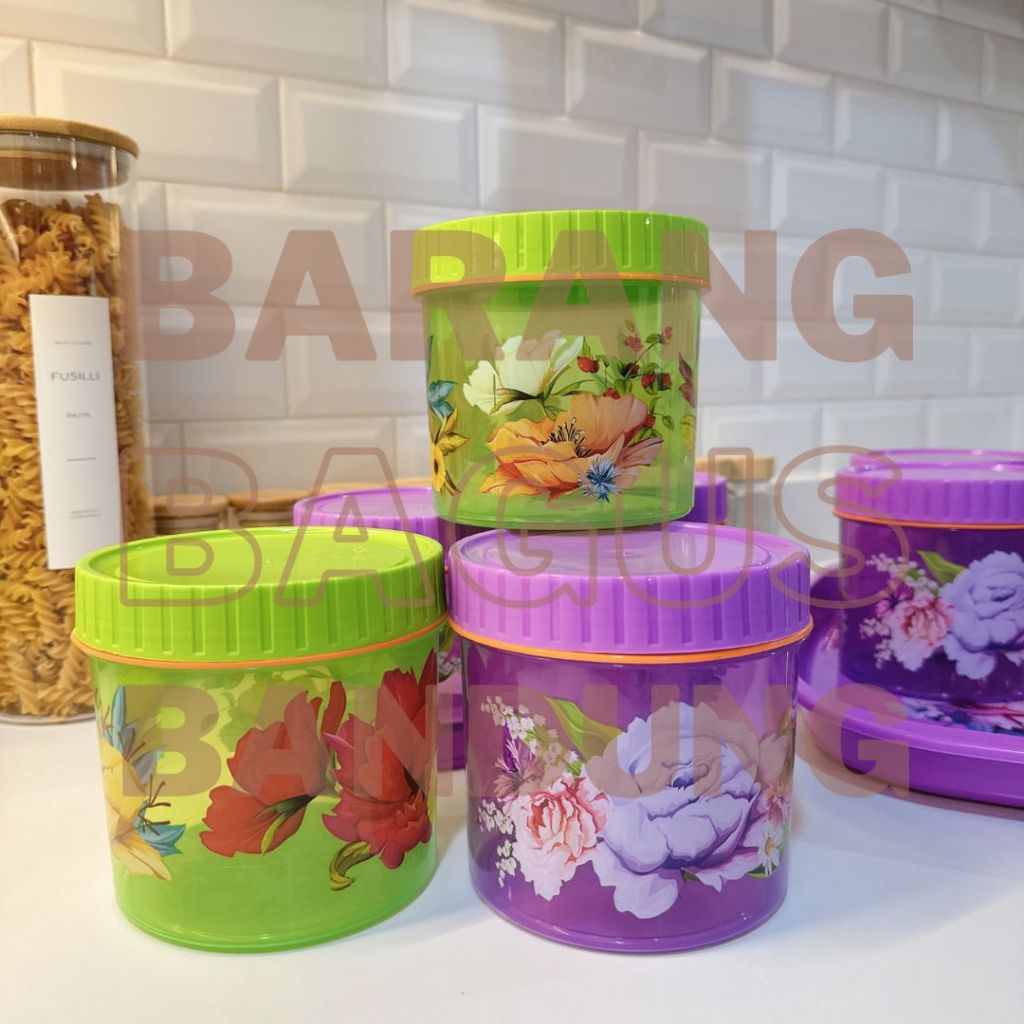 Wadah Toples Nampan Tonam Calista Motif Bunga