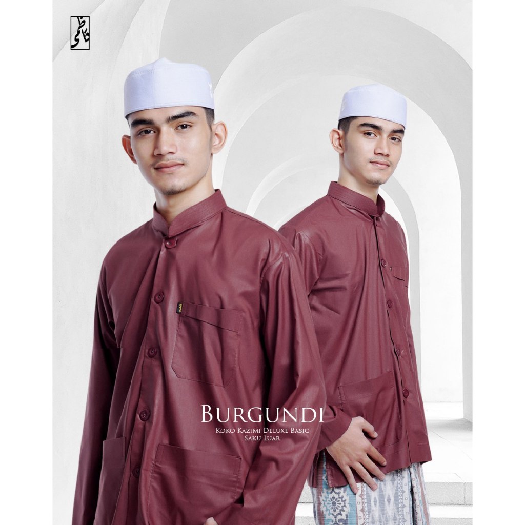 Koko Kazimi MERAH MARUN / BURGUNDI (Basic & Premium ) | Baju Muslim | Koko Ammu | Koko Habaib