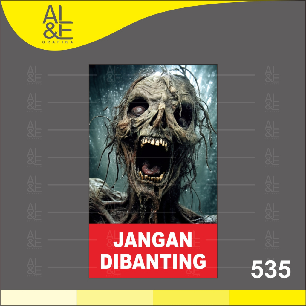 

535 - Stiker Jangan Dibanting, Sticker Vinyl, Cetak Premium Indoor, Tahan Air