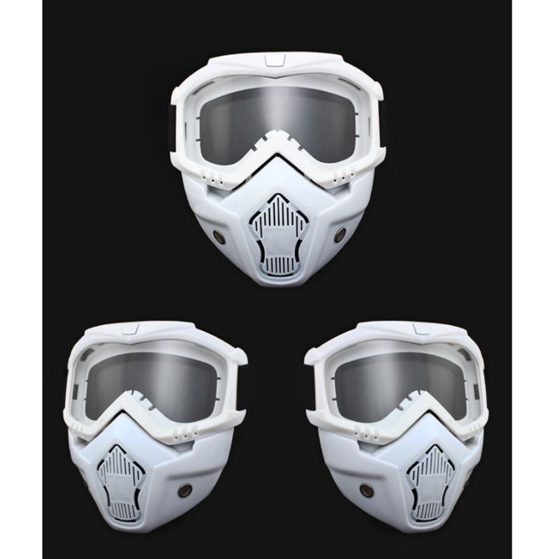 Acecoris helm motor topeng helm warna putih transparan gogle google goggle tactical mask untuk helm 