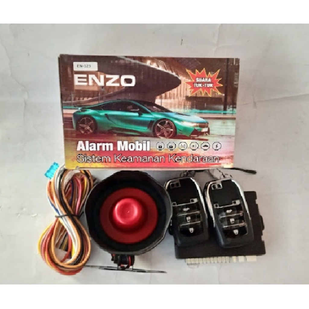 Alarm mobil Enzo 123 bunyi tuk tuk universal/ alarm pengaman mobil/ alarm mobil universal