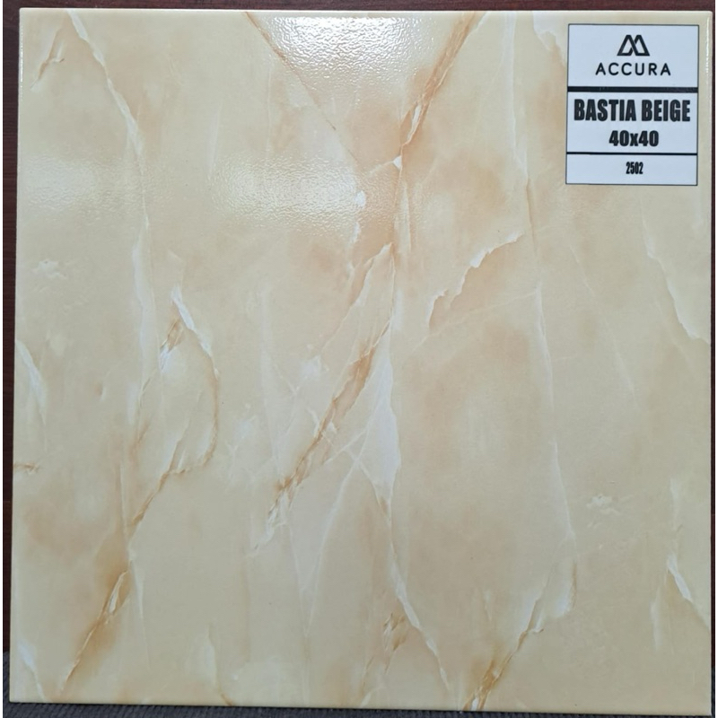 Keramik 40x40 Kilap Mulia Accura Bastia Beige / Grey Motif Marmer