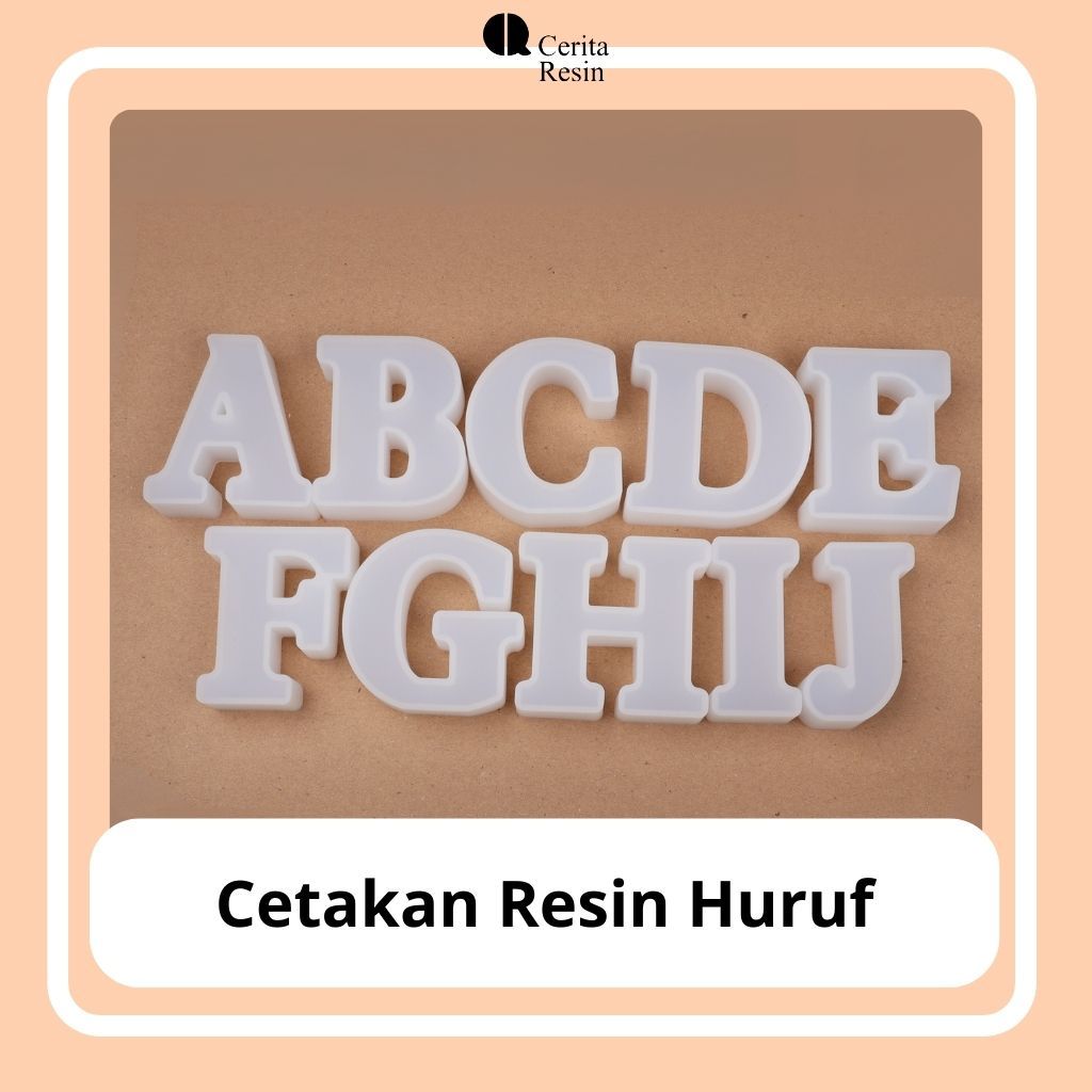 Cetakan Resin Silikon Huruf per Abjad (Putih)