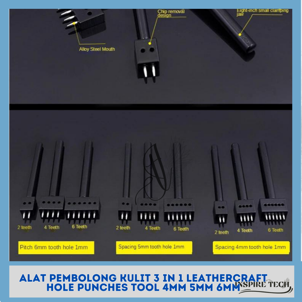 

Promo Pembolong Kulit Leather Spacing Hole / Punches Stitching Tool 3in1 LUBANG 1 2 4 6 PRONG