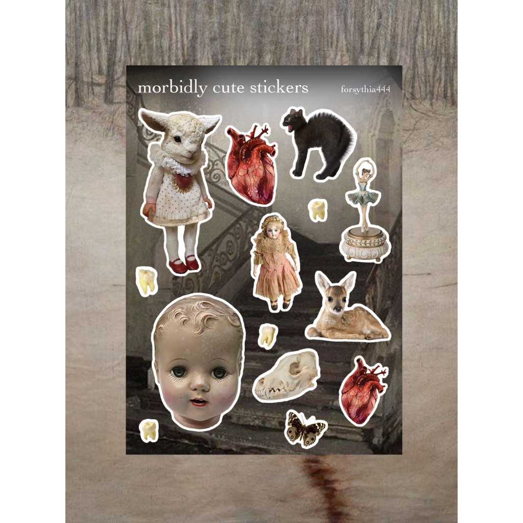 

Morbidly cute sticker sheet pack ⋆౨ৎ˚⟡˖ ࣪ deco phone case/scrapbook/journal [waterproof]
