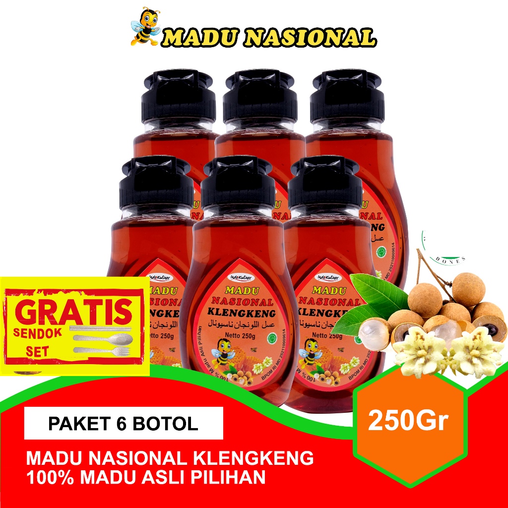 

Madu Nasional Klengkeng Kelengkeng 250gr 6 Botol