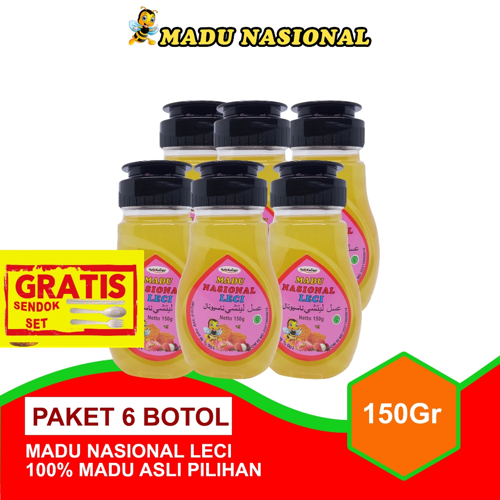 Madu Nasional Leci 150gr 6 Botol