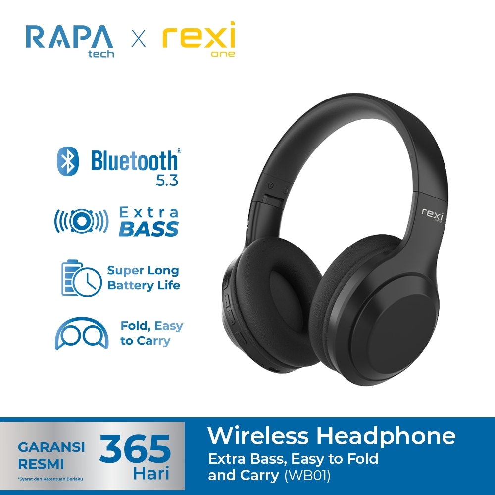 RAPAtech X rexione Headphone WB01 Bluetooth Wireless Headset Earphone