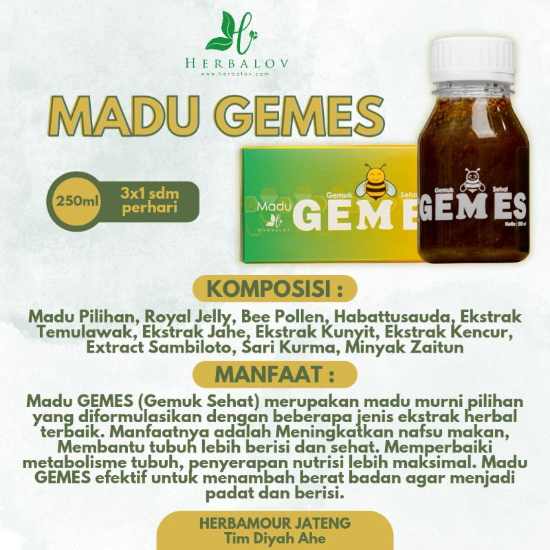 

HERBAMOUR JATENG - MADU GEMES Madu Nafsu Makan Anak Menambah Berat Badan Anak Herbamour Jateng