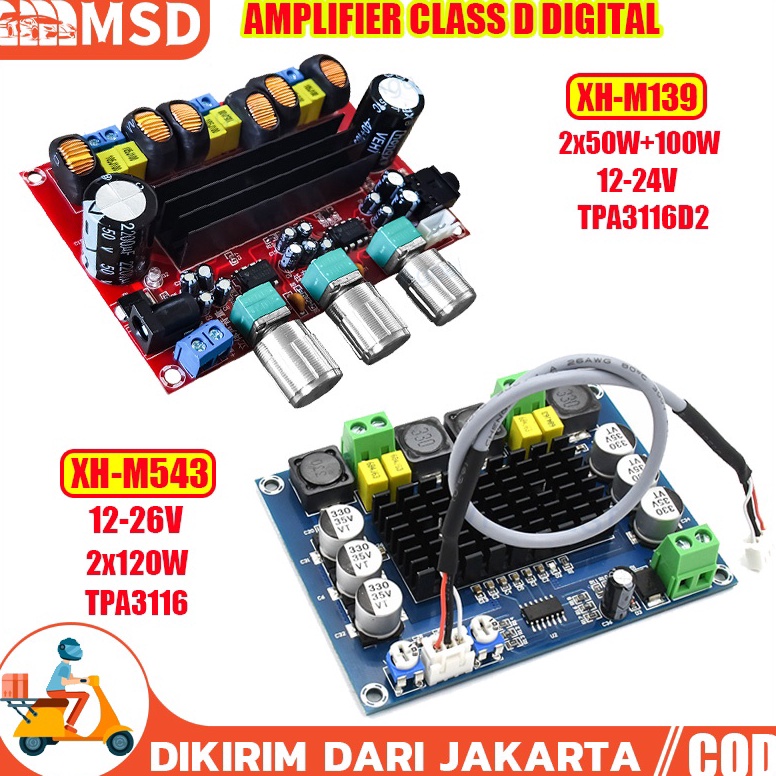 BOOMING M139 M543 Kit Power Amplifier Class D DIGITAL AUDIO TPA3116D2 1224V 2x5W1W 2x12W Stereo Subw