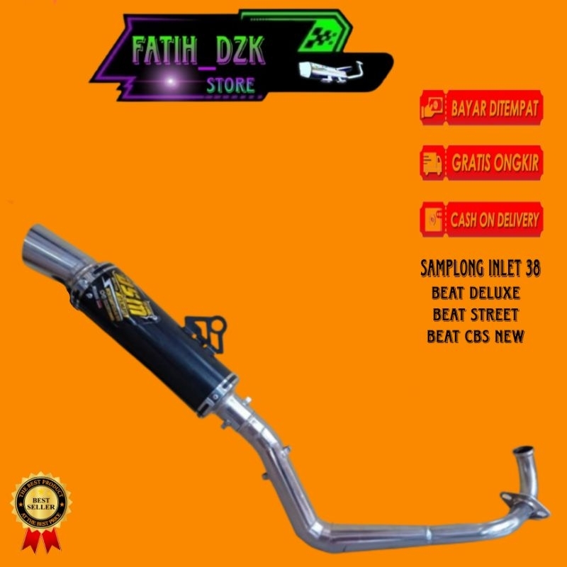 Knalpot Samplong DSM inlet 38mm, Beat Deluxe, Beat Street, Beat Karbu, Beat Fi, Scoopy, Spacy, Nex