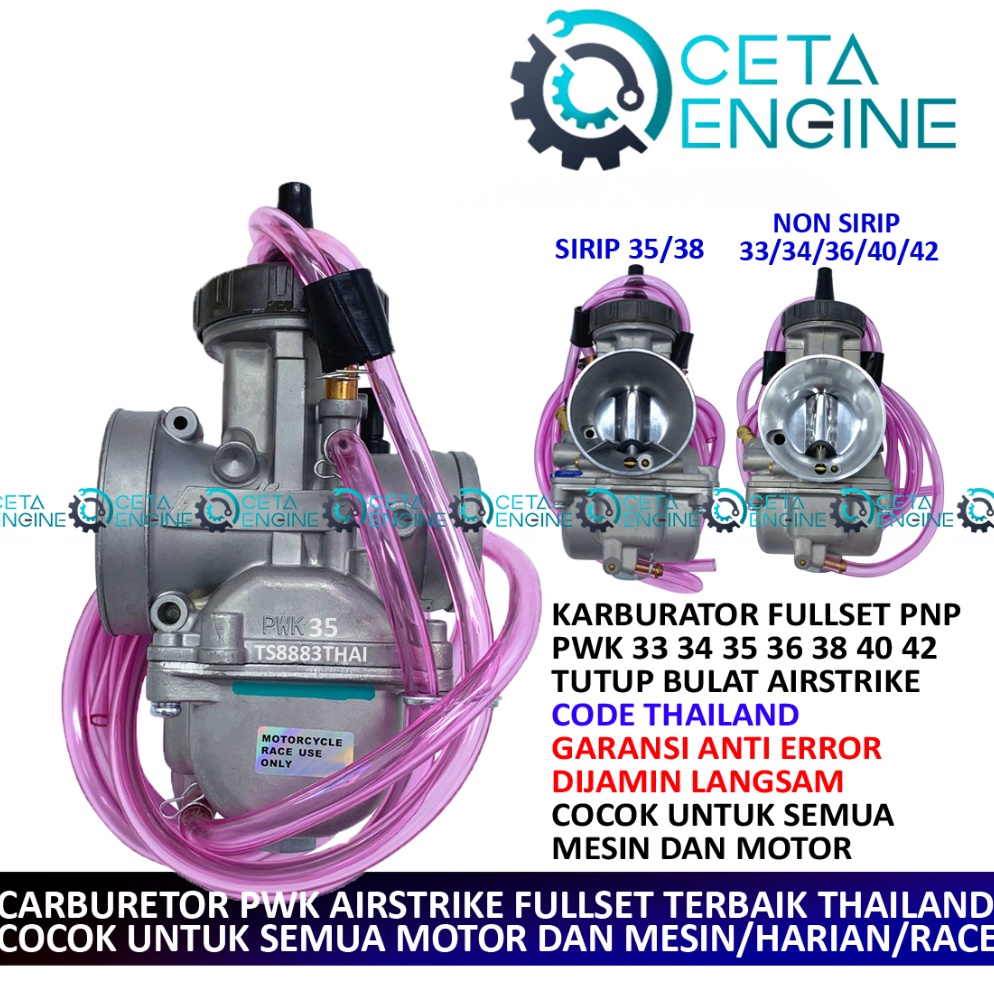 Ready  BISA COD  KARBURATOR AIRSTRIKE TUTUP BULAT SILVER PWK 33 34 35 36 38 4 42 ORIGINAL THAILAND K