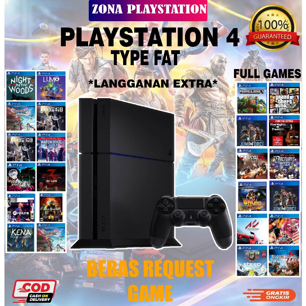 PS4 Fat PS4 Fat 1TB  / PS4 Fat 1TB  / PS4 Fat 1TB / PS 4 Fat 500 GB (LANGGANAN EXTRA)