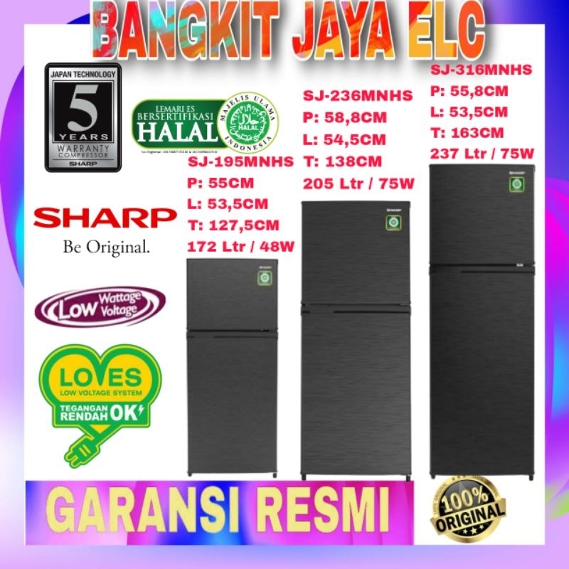 KULKAS SHARP 2 PINTU TANPA BUNGA ES HEMAT LISTRIK KULKAS TANPA BUNGA ES FREE ONGKIR BANDAR LAMPUNG