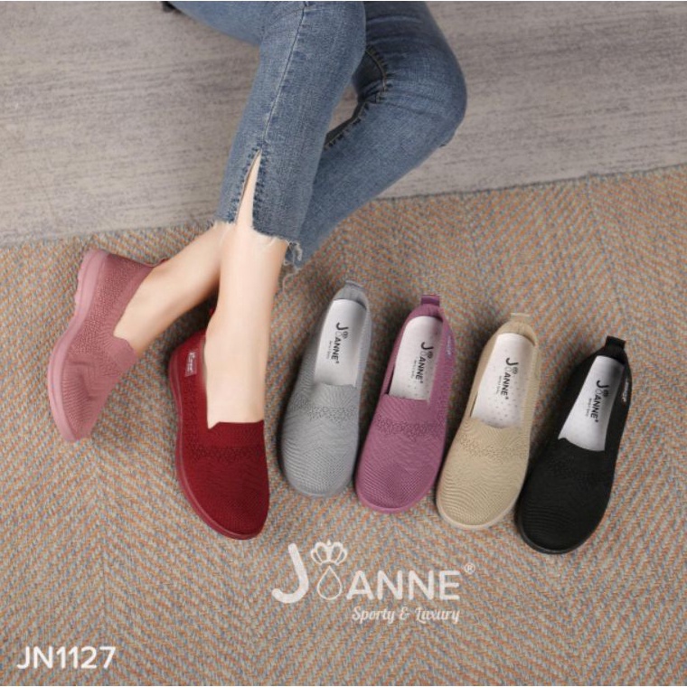 NEW STOCK JOANNE Flyknit Flat shoes Sepatu Wanita Import JN1127