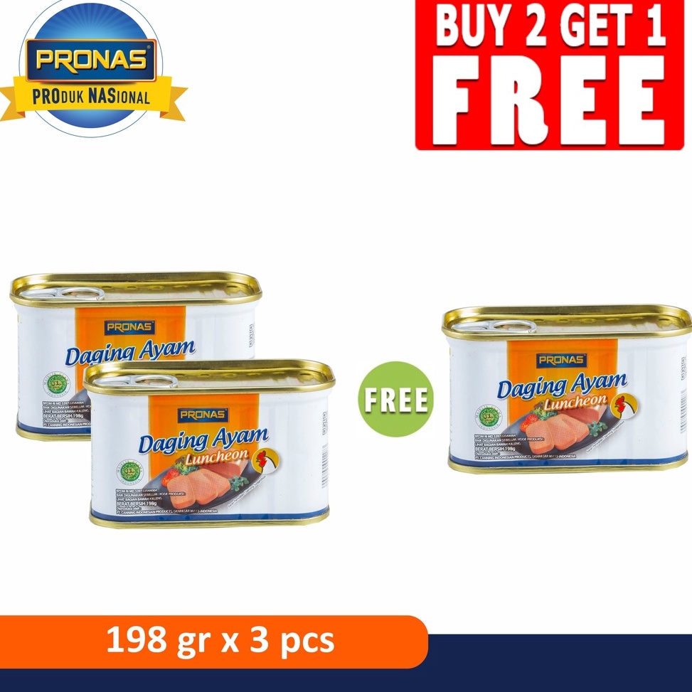 

YLD926 Terlaris Pronas Luncheon Ayam 198 g Buy 2 Get 1