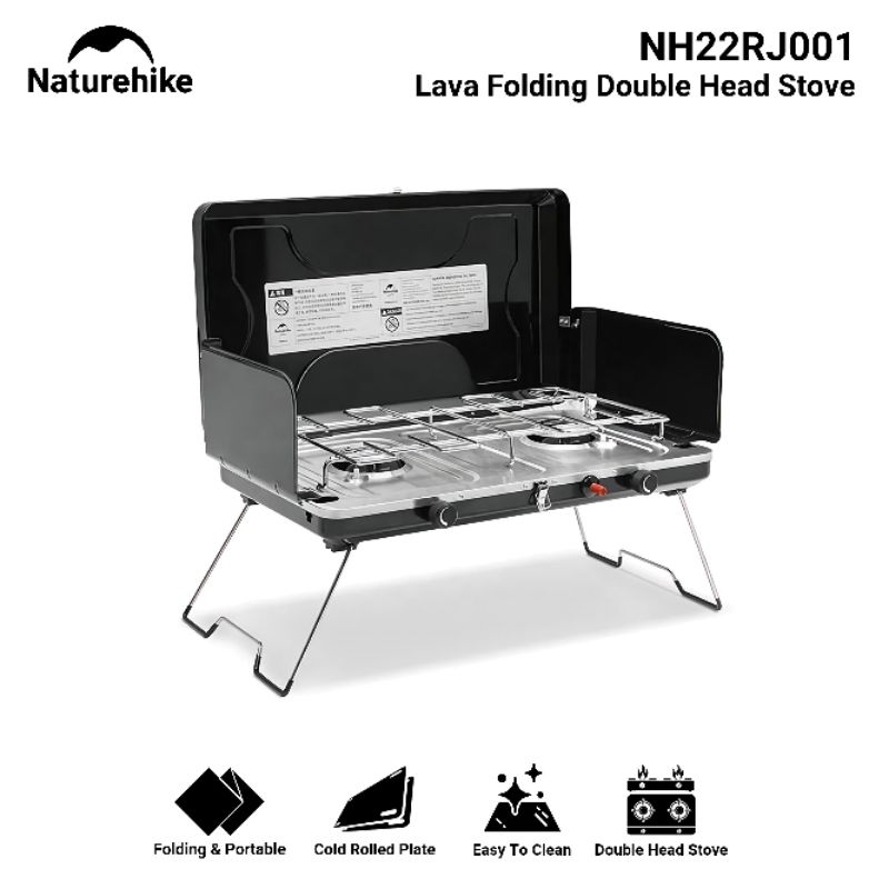 KOMPOR LIPAT LAVA FOLDABLE DOUBLE HEAD STOVE NATUREHIKE NH22RJ001 BURNER ALAT MASAK CAMPING GLAMPING