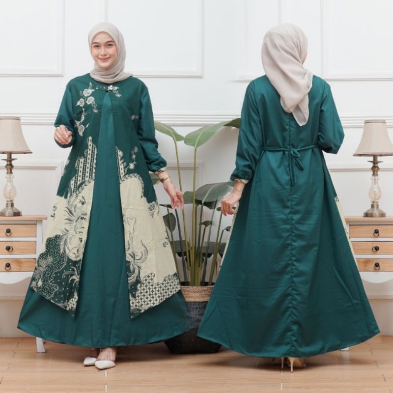 GAMIS SEKARJAGAT POLOS KOMBINASI BATIK TERLARIS UKURAN SAMPAI JUMBO M L XL XXL 3L 4L 5L LD 110 120 1