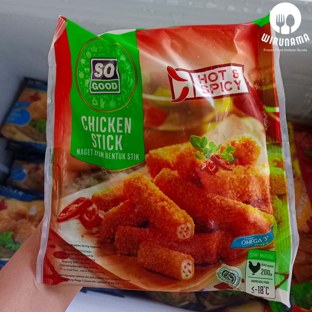 

So Good Chicken Stick Hot N Spicy 200 Gram Nuget Ayam Bentuk Stik Frozen Food Yogyakarta Jogjakarta