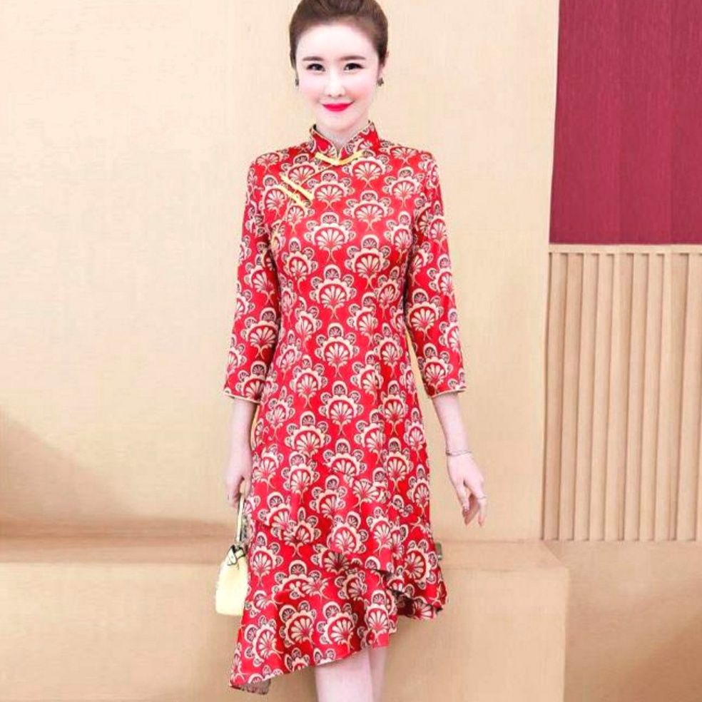 ART D35E CNY Flaminga Cheongsam Dress Import TM 996