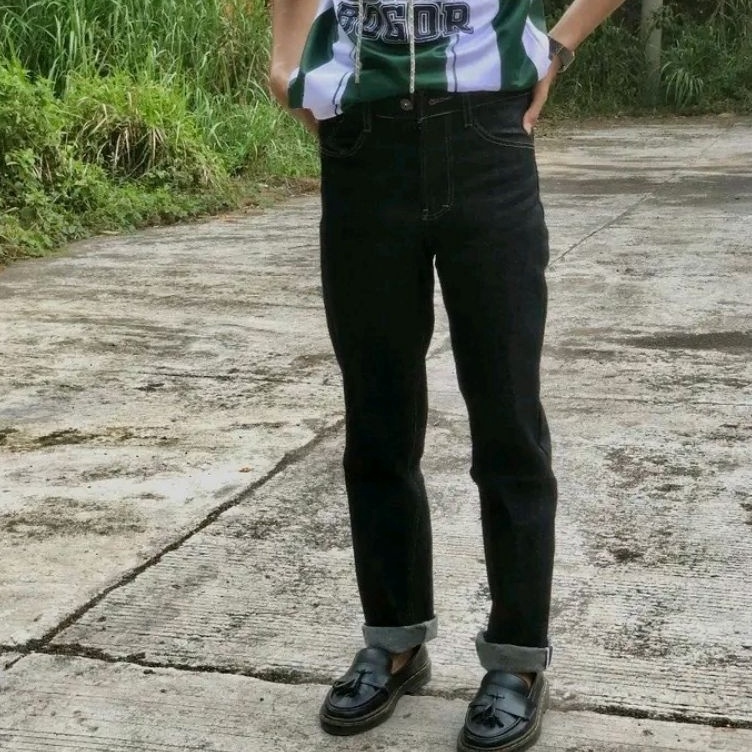 ART A8P Denim selvedge black indigo polos termurah